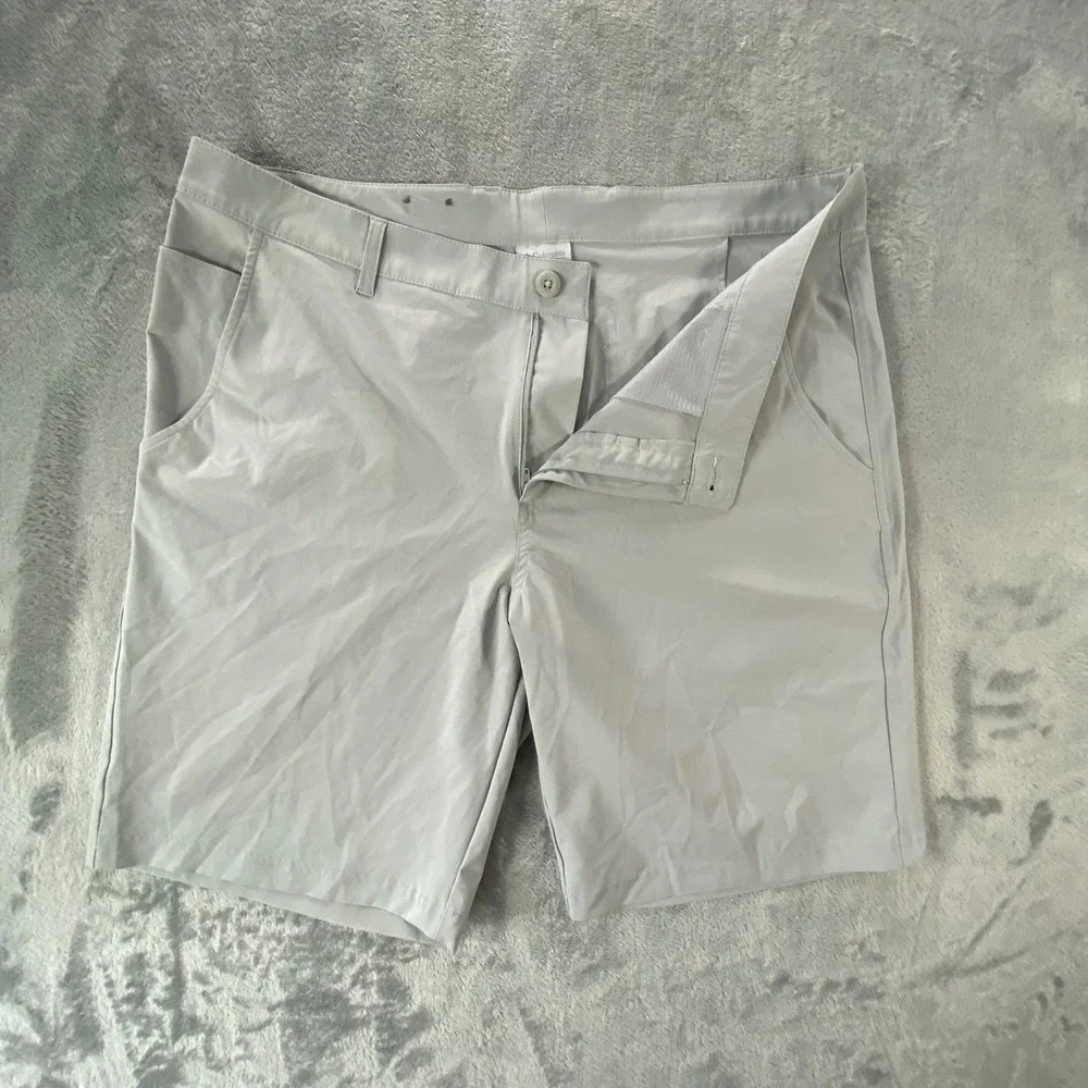 COLUMBIA PFG Fishing Shorts Mens 38‎ Gray Performance Outdoor Utility Summer
